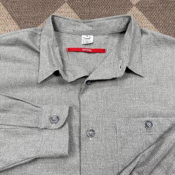 SIGNUM Beige Textured Shirt XL Cotton Blend Made in Germany Long Sleeve Overcoat - Picture 2 of 9